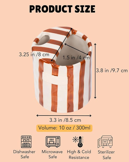 Ceramic Travel Mug without Handle–10oz Pottery Tumbler - Image 4