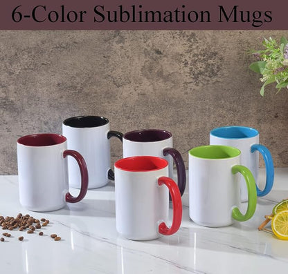 ABBSH Sublimation Mugs, 6 Assorted Colors 12Pack - Image 6