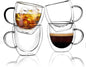 KitchenTour Insulated Coffee Mug 6 oz- Double Wall Glass Coffee Cup by KKitchenTour