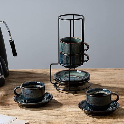 JIEMEI HOME Porcelain Stackable Espresso Cups - Image 7