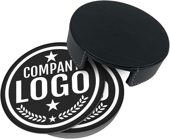 Custom Leather Coasters with Logo - Image 4