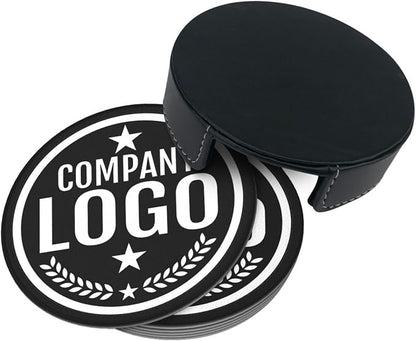 Custom Leather Coasters with Logo - Image 4