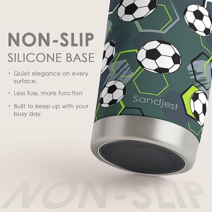 SANDJEST Soccer Tumbler Stainless Steel 20oz, Insulated Travel Coffee Cup - Image 4