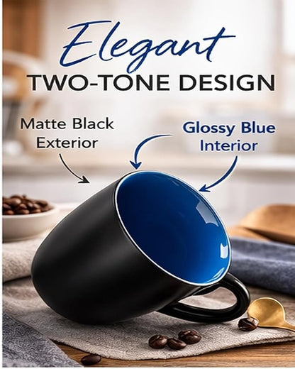 GBhome 16 oz Coffee Mugs Set of 6, Ceramic Coffee Cups- Blue - Image 3