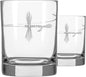 Rolf Glass Fly Fishing Double Old Fashioned Glass | 13oz Engraved Whiskey Tumblers | Set of 2 Lead-Free Crystal Glasses | Made in the US