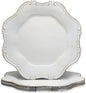 White Charger Plates Set of 6, Decorative Table Plastic Chargers for Dinner Plates, Party, Wedding, Thanksgiving, Christmas， JX11W