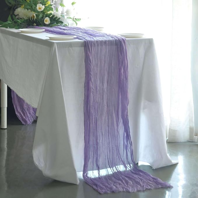 Efavormart 10ft Lavender Lilac Cheesecloth Table Runner - Image 2