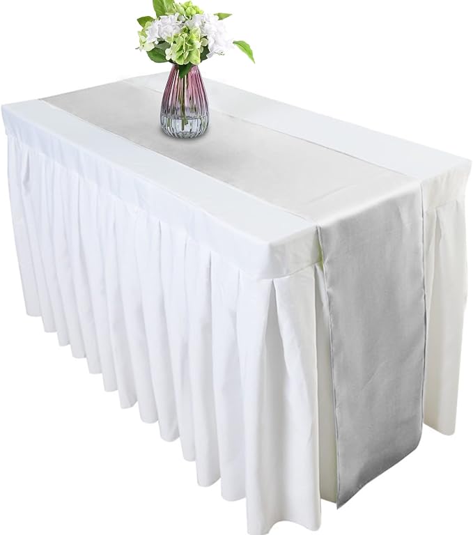 Silver Table Runners, 12x108 Inches, 6 Pack | Satin, Silk and Smooth Fabric - Image 3