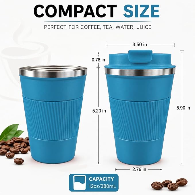 Coffee Mug with Leak Proof Lid, Travel Mug Stainless Steel Tumbler, Double Wall - Image 4