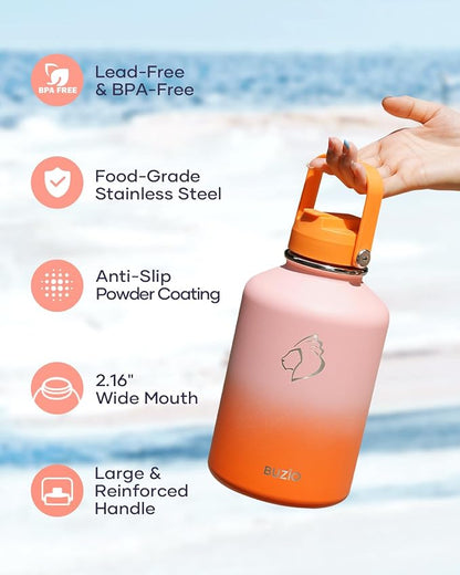 BUZIO 64 oz Insulated Stainless Steel Water Bottle - Image 6
