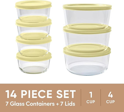 14-Piece Glass Food Storage Containers Set | 1-Cup & 4-Cup, Leakproof | - Image 3