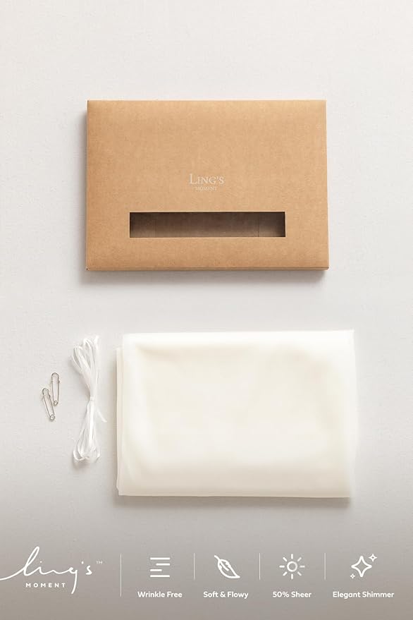 Ling's Moment 10Ft Ivory Chiffon Like Table Runner - Image 6