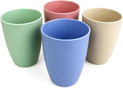 Wheat Straw Cups set of 4, Unbreakable Drinking Cup | Reusable Cups, Dishwasher by Soptalles