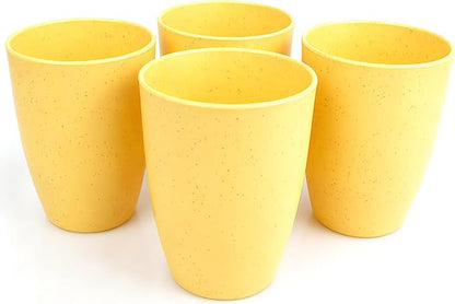 Wheat Straw Cups set of 4, Unbreakable Drinking Cup | 12 Oz Reusable Cups by Soptalles