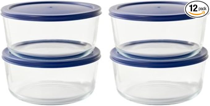 8-Piece Glass Food Storage Containers Set | 6.5-Cup, Leakproof | Microwave by DuraLiving