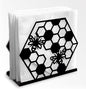 Honeycomb Bee Decorative Black Metal Napkin Holder for Table, 5.3" x 4.7" x 2" Insect Animal Standing Napkin Holder for Home Kitchen Restaurant Picnic Party Coffee Bar Dining Room