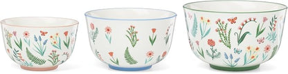 Oneida First Blooms Porcelain Nesting Bowls, microwave safe | space-saving - Image 2