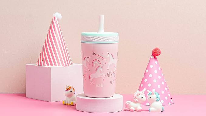 Zak Designs Fanciful Unicorn Kelso 12oz Leak-Proof Toddler Straw Cup - Image 11