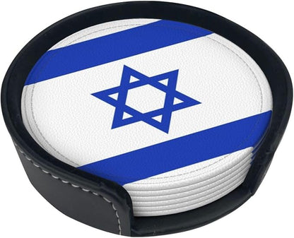 Israel Flag Coasters for Drinks by Unknown