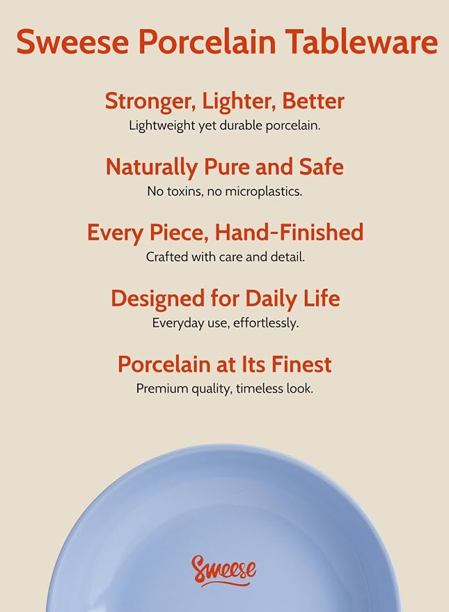 Sweese Pasta Bowls, 22 Ounce Salad Serving Bowls Set of 6, 7.6 Inch Porcelain - Image 7