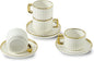 LETAOTAO Espresso Cups Set of 4, 3oz Espresso Cups and Saucers | Ceramic Coffee by LETAOTAO