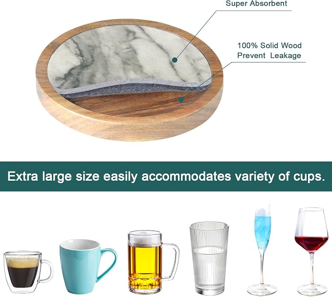 6 Pack Absorbent Coasters Set - Image 5