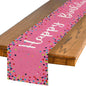 Artoid Mode Polka Dot Pink Happy Birthday Table Runner, Seasonal Kitchen Dining by ArtoidMode