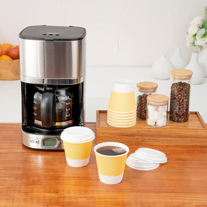Restaurantware 8 Ounce Double Wall Disposable Coffee Cups, 500 Insulated Light - Image 8