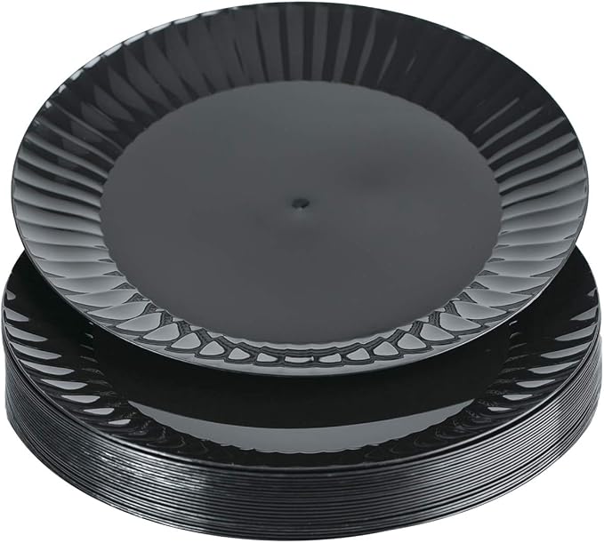 Party Essentials Deluxe Quality Hard Plastic 9-Inch Round Party/Luncheon Plates - Image 5