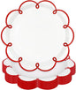 JarThenaAMCS 50 Pcs Red Edge Paper Plates Scalloped Disposable Plate Decorative by JarThenaAMCS