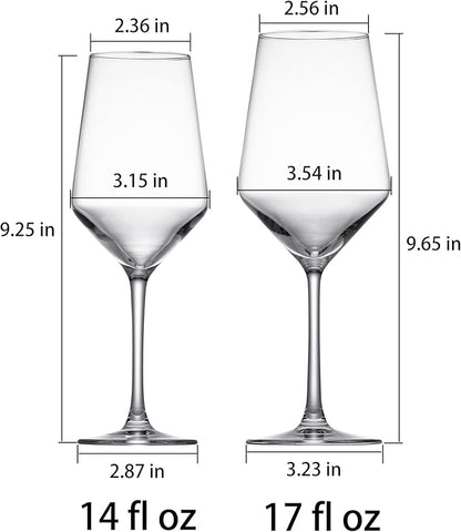 Wine Glasses, 17oz White Wine Glasses Set Of 4, Clear Red Wine Glass With Stem, Gifts For Men & Women