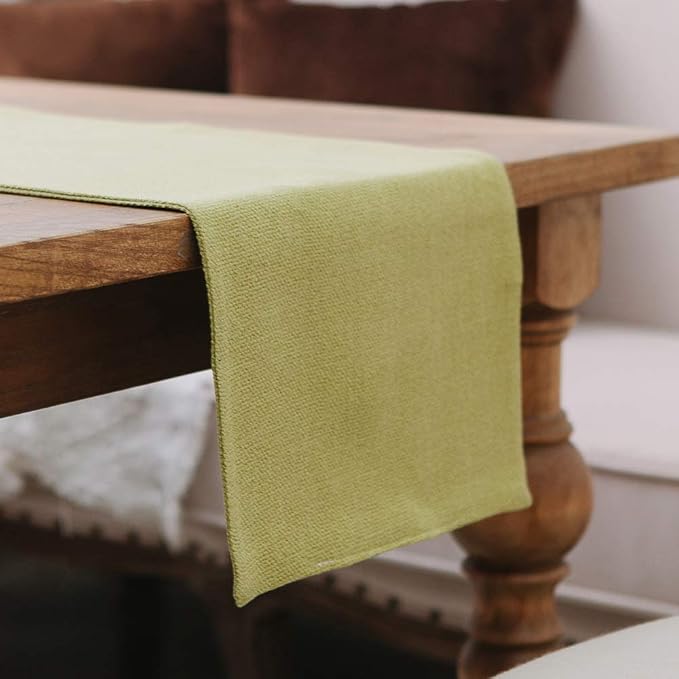Soft Caddice Faux Linen 2 Side Table Runner, eco-Friendly Fabric Handcrafted by NATUS+WEAVER