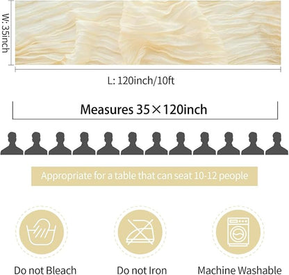 10 Pack Beige Cream Cheesecloth Table Runner 35x120 Inches, Summer Farmhouse - Image 6