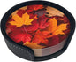Autumn Fall Leaves Leather Coasters Set of 6 by Nameapo