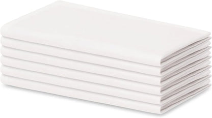 Blue Needles Solid Cloth Napkins Set of 6 White 100% Cotton Dinner Napkins 18x18 inches - Soft, Reusable, Absorbent & Washable Linen, Ideal for Christmas Events, Parties & Everyday Use