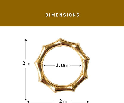 Shining Gold Bamboo Napkin Rings Set of 4 - Image 6