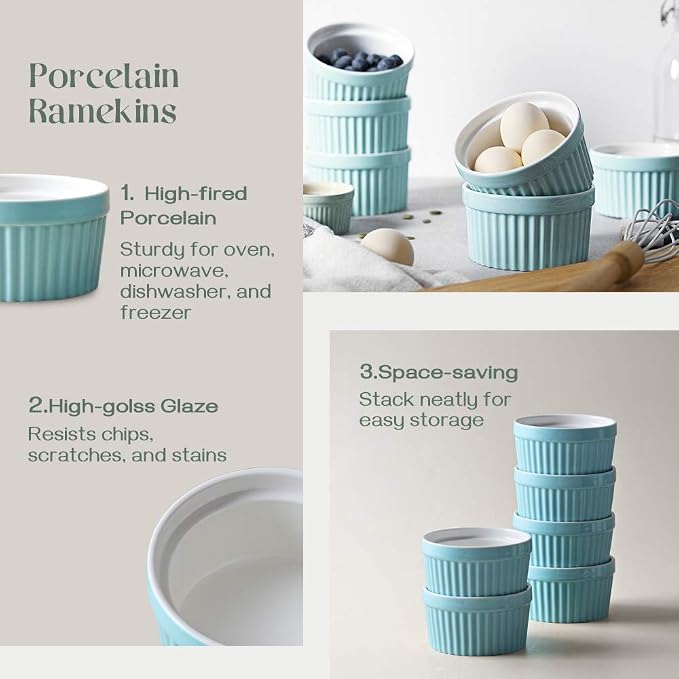 DOWAN 10 oz Porcelain Ramekins - Image 3