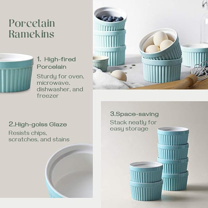 DOWAN 10 oz Porcelain Ramekins - Image 3