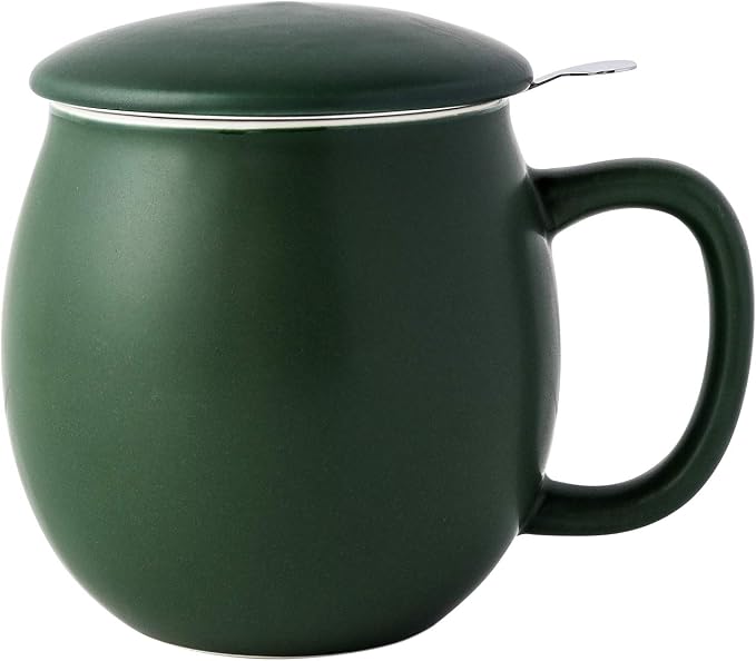 Yundu 12 OZ Matte Green Ceramics Teacup by YunduHome