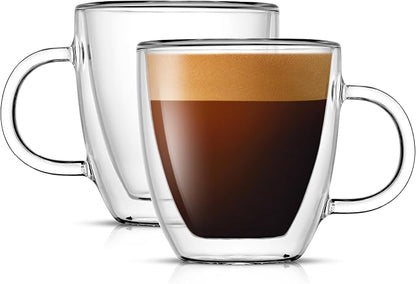 JoyJolt Savor Double Wall Insulated Glasses Espresso Mugs by JoyJolt