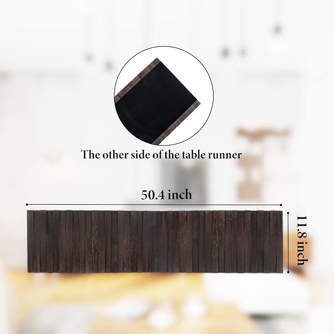 Wooden Table Runner, Natural Durable Wood Table Runner, 50 x 12 Inches - Image 5