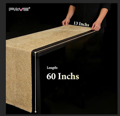 FAVE Gold Table Runners 60 Inches Table Runner Line Shaped | Short Table Runner - Image 5