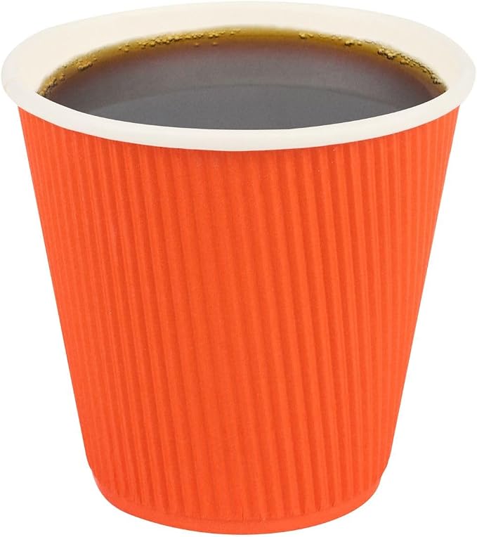 Restaurantware 8 Ounce Double Wall Disposable Coffee Cups, 500 Insulated Orange by Restaurantware