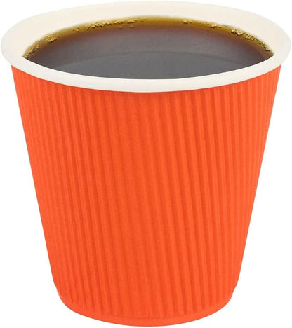 Restaurantware 8 Ounce Double Wall Disposable Coffee Cups, 500 Insulated Orange by Restaurantware