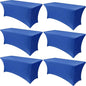Obstal 6 Pack Stretch Spandex Table Covers for 6 Foot Tables - 6 FT Universal Rectangular Fitted Tablecloth Protector for Wedding, Banquet, Party (Royal Blue, 72 Length x 30 Width x 30 Height Inches)