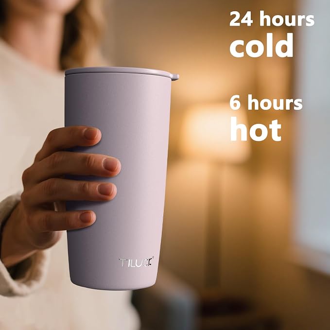 TILUCK 20 oz Insulated Coffee Tumbler - Image 3
