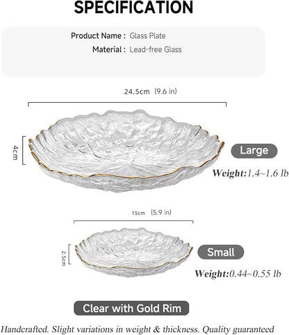 Glass Salad Bowl Irregular Lotus Flower Shape Serving Bowls, Mixing Nut Bowls - Image 5