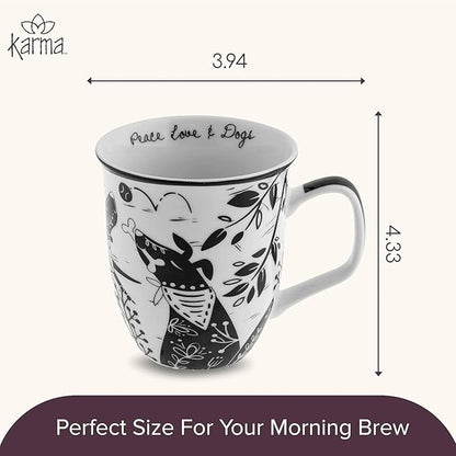 Karma Gifts 14 oz Black and White Boho Mug Raven - Image 2