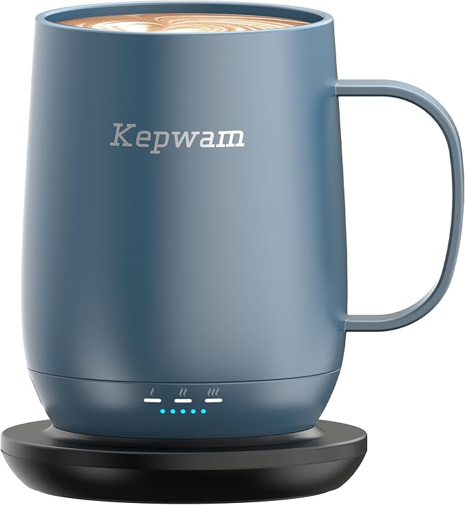 Kepwam Self-Heating Coffee Mug T2, 16oz Electric Heated Mug Hot Up to 149℉ | No by Kepwam