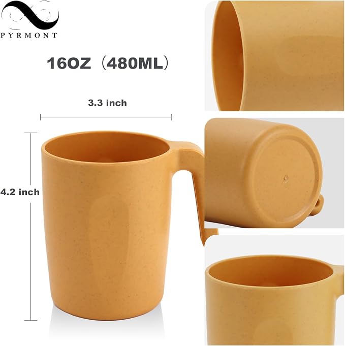 PYRMONT Wheat Straw Cups 16 Oz Alternative Plastic Cups - Image 2